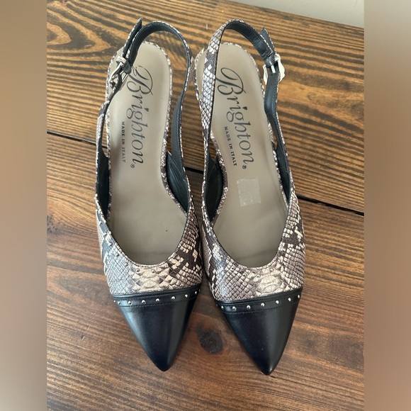 Brighton Womens Frieze Snake Pattern Kitten Heel - Size 9 - Picture 2 of 7